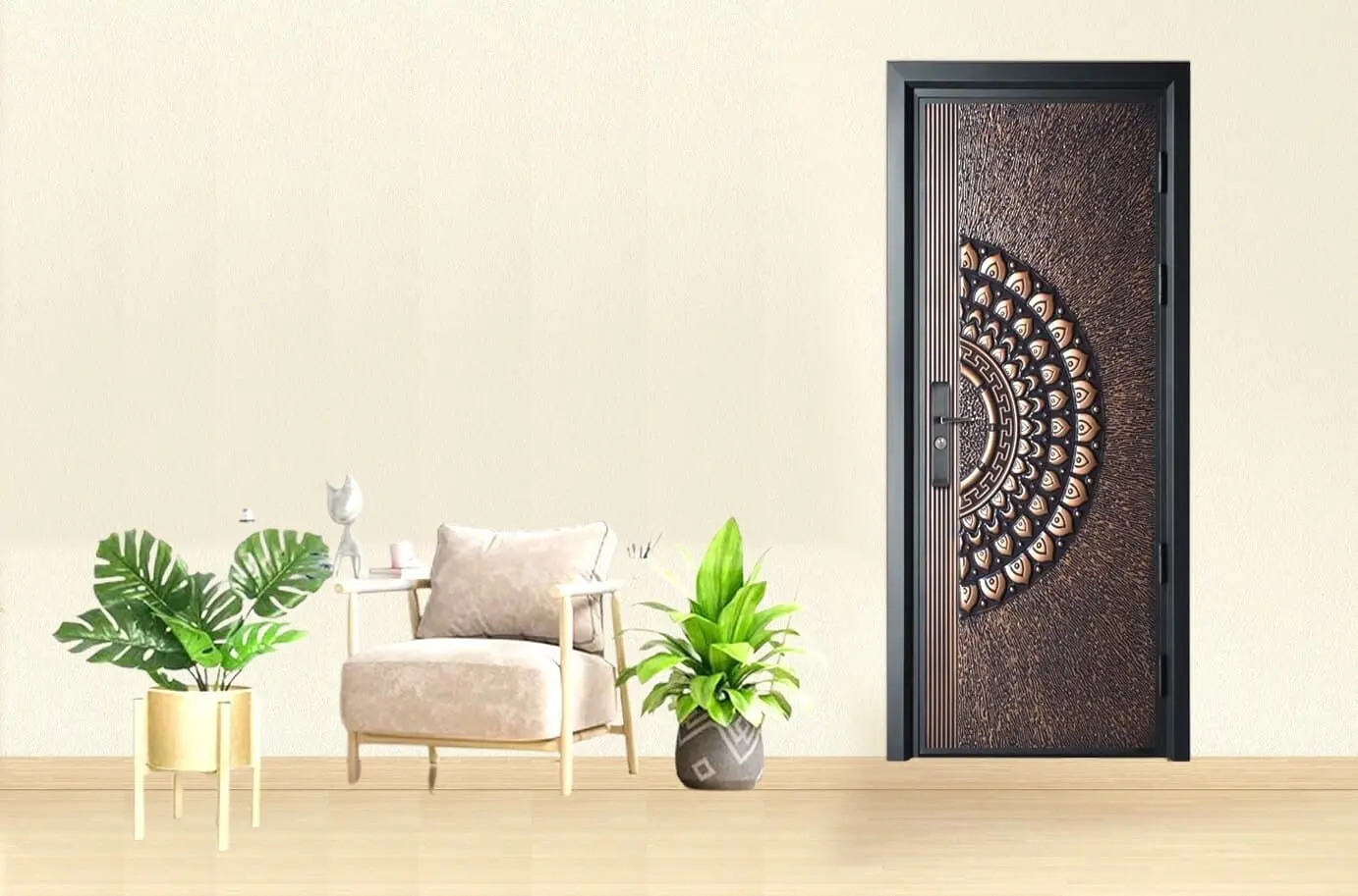 Steel metal Door with wood feel