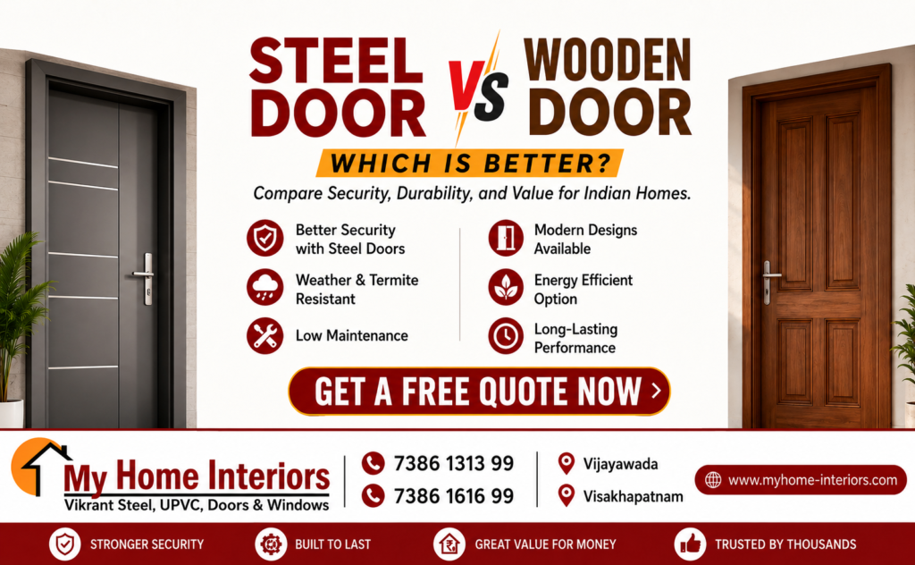 Steel Doors in Visakhapatnam compared with wooden doors for Indian homes